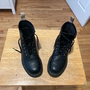Vegan Dr. Martens lace-up  boots in matte black